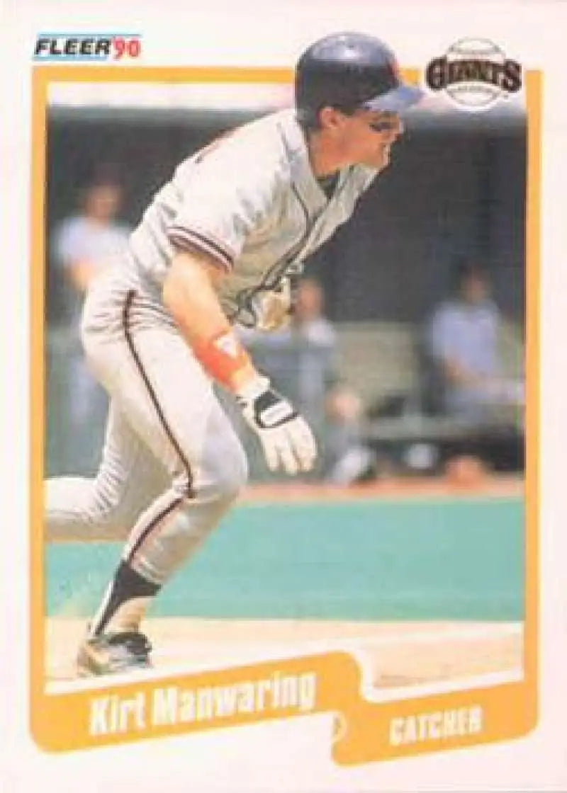 1990 Fleer #63 Kirt Manwaring NM-MT San Francisco Giants Baseball Card - Baseball Card Single