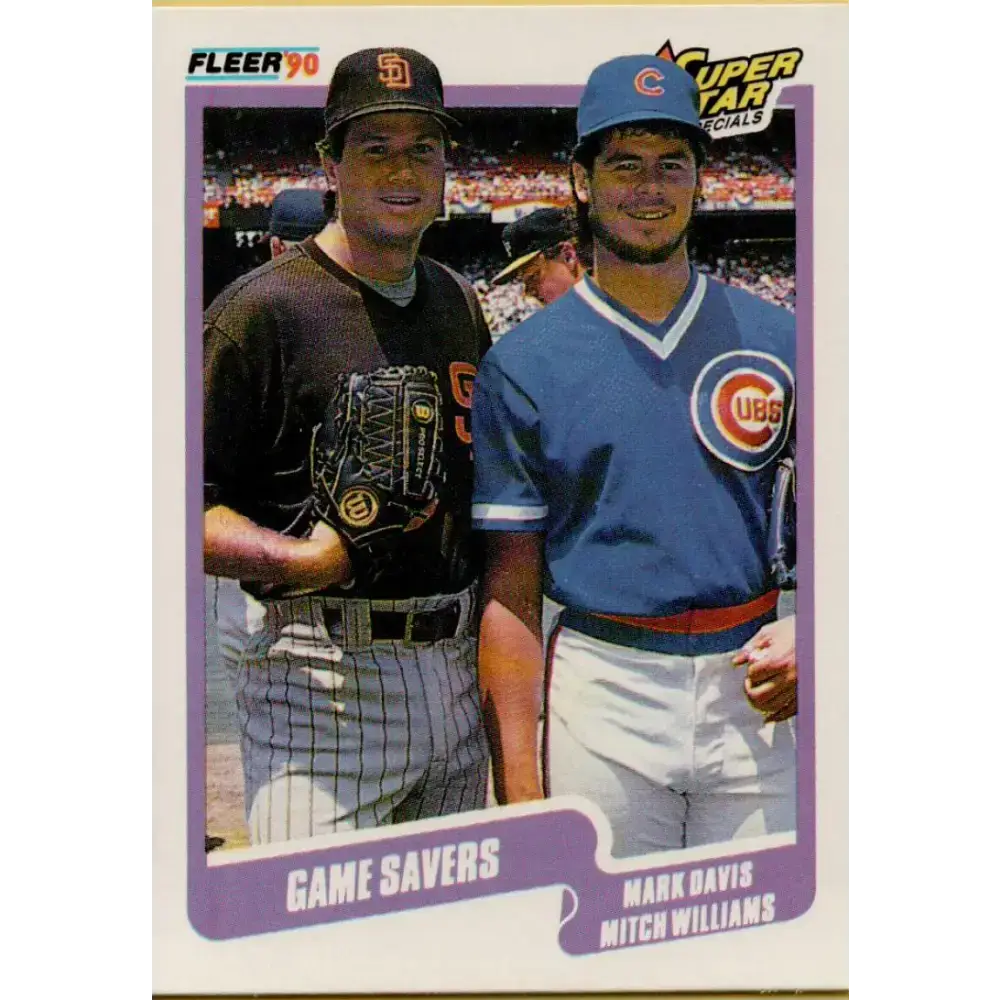 1990 Fleer #631 Mark Davis/Mitch Williams Game Savers NM-MT San Diego Padres/Chicago Cubs Baseball Card - Baseball Card