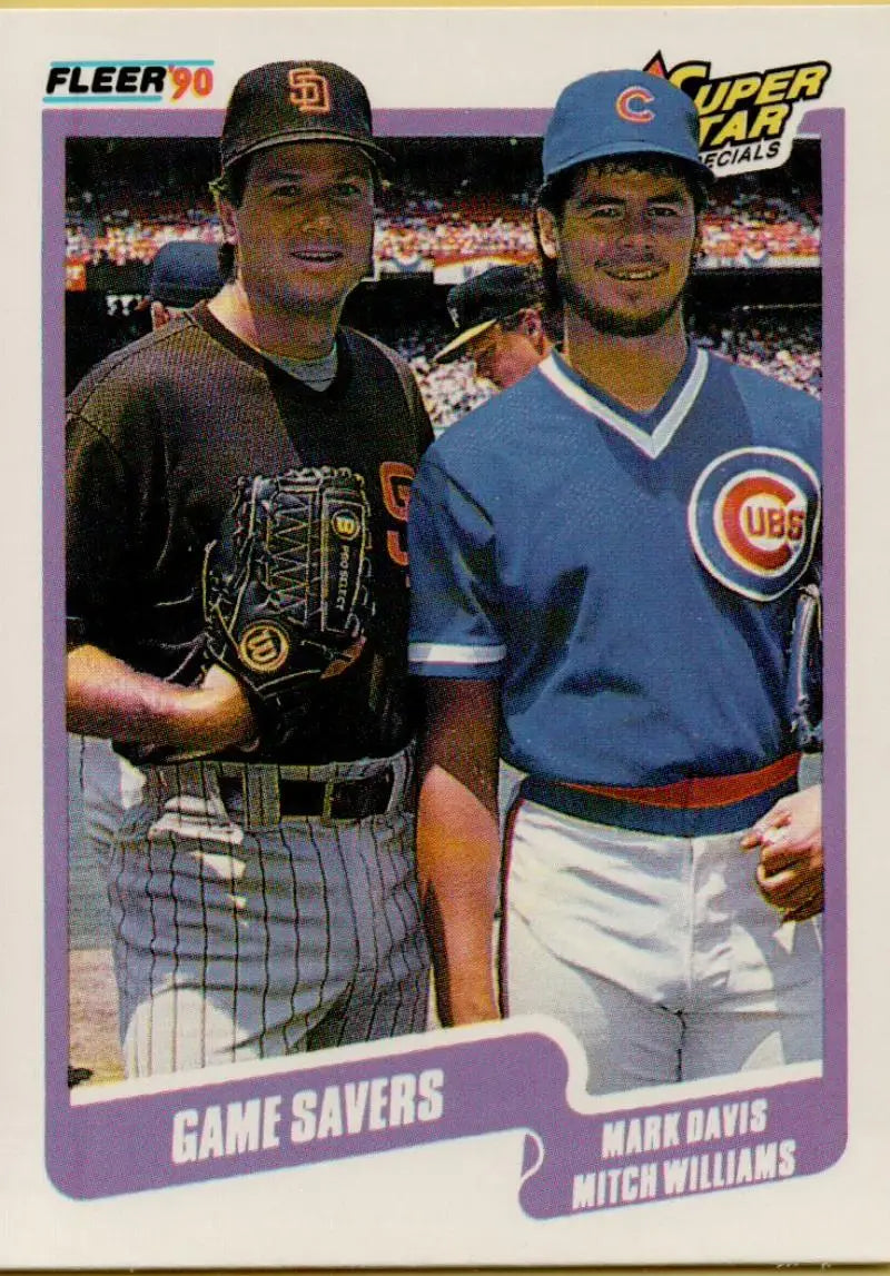 1990 Fleer #631 Mark Davis/Mitch Williams NM-MT San Diego Padres/Chicago Cubs Baseball Card - Baseball Card Single
