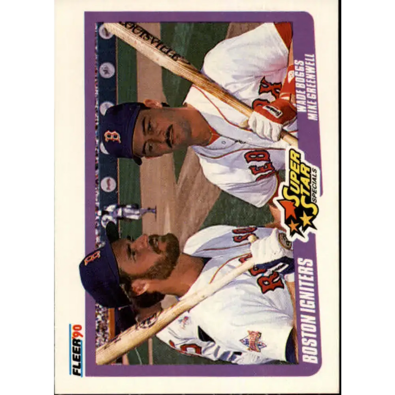 1990 Fleer #632 Wade Boggs/Mike Greenwell Boston Igniters NM-MT Boston Red Sox Baseball Card - Baseball Card Single