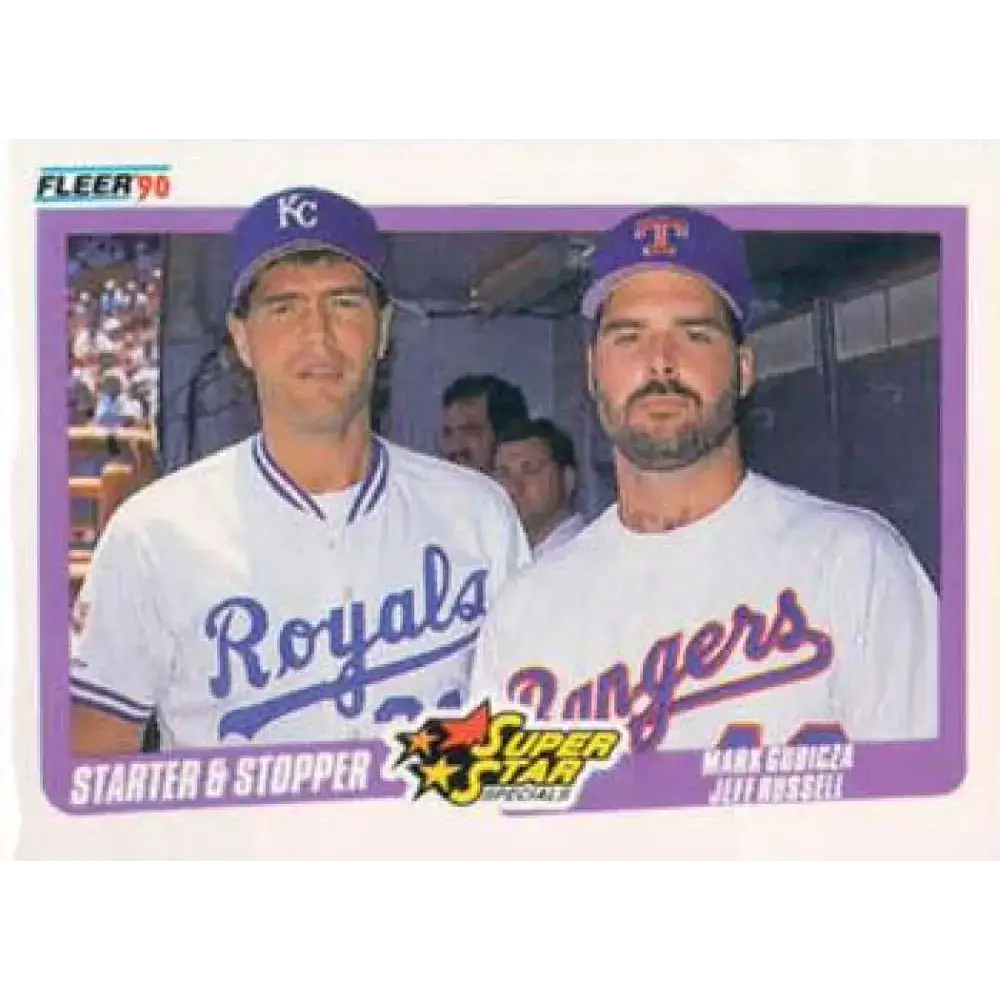 1990 Fleer #633 Mark Gubicza/Jeff Russell Starter and Stopper NM-MT Kansas City Royals/Texas Rangers Baseball Card