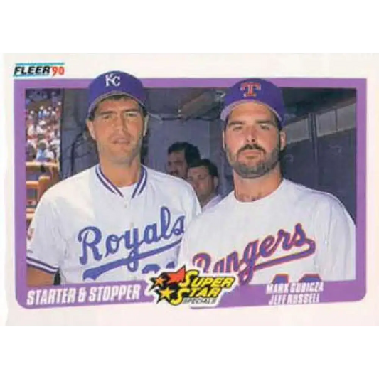 1990 Fleer #633 Mark Gubicza/Jeff Russell Starter and Stopper NM-MT Kansas City Royals/Texas Rangers Baseball Card