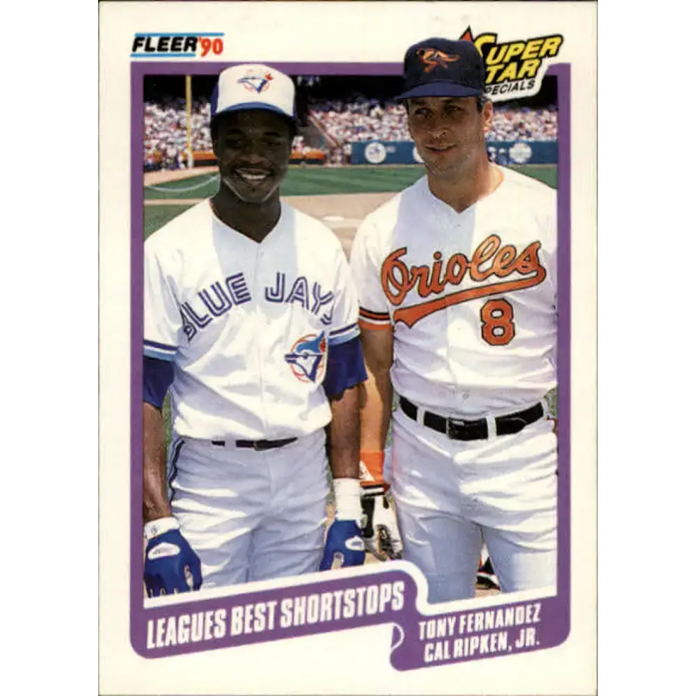 1990 Fleer #634 Tony Fernandez/Cal Ripken Jr. Leagues Best Shortstops NM-MT Toronto Blue Jays/Baltimore Orioles