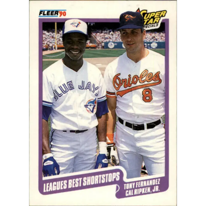1990 Fleer #634 Tony Fernandez/Cal Ripken Jr. Leagues Best Shortstops NM-MT Toronto Blue Jays/Baltimore Orioles