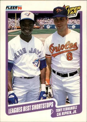 1990 Fleer #634 Tony Fernandez/Cal Ripken Jr. NM-MT Leagues Best Shortstops - Baseball Card Single