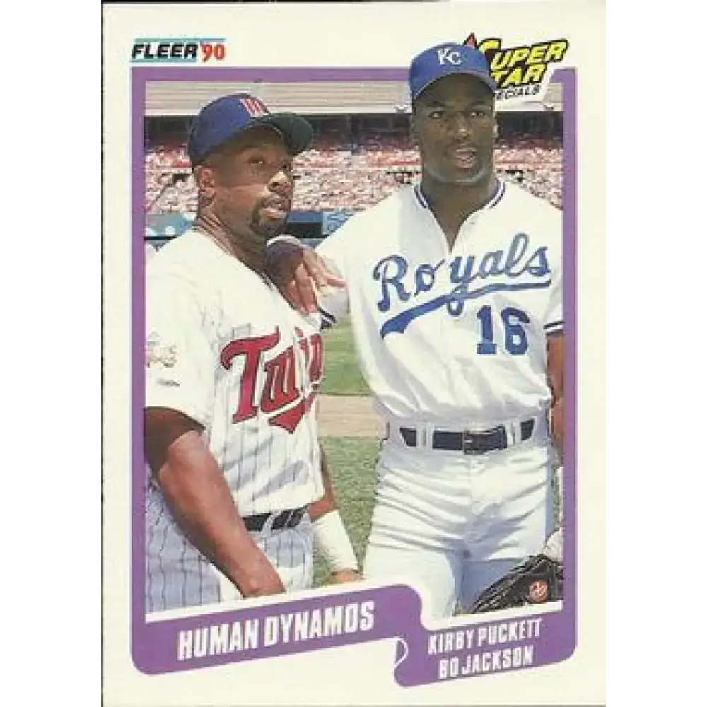 1990 Fleer #635 Kirby Puckett/Bo Jackson Human Dynamos NM-MT Minnesota Twins/Kansas City Royals Baseball Card