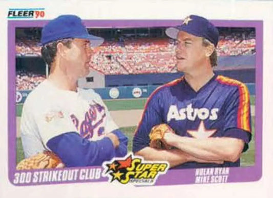1990 Fleer #636 Nolan Ryan/Mike Scott NM-MT Texas Rangers/Houston Astros Baseball Card - Baseball Card Single