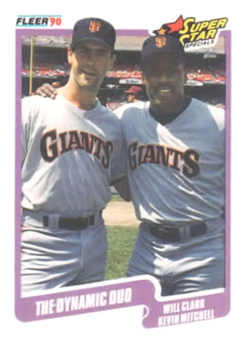1990 Fleer #637 Will Clark/Kevin Mitchell NM-MT San Francisco Giants Baseball Card - Baseball Card Single