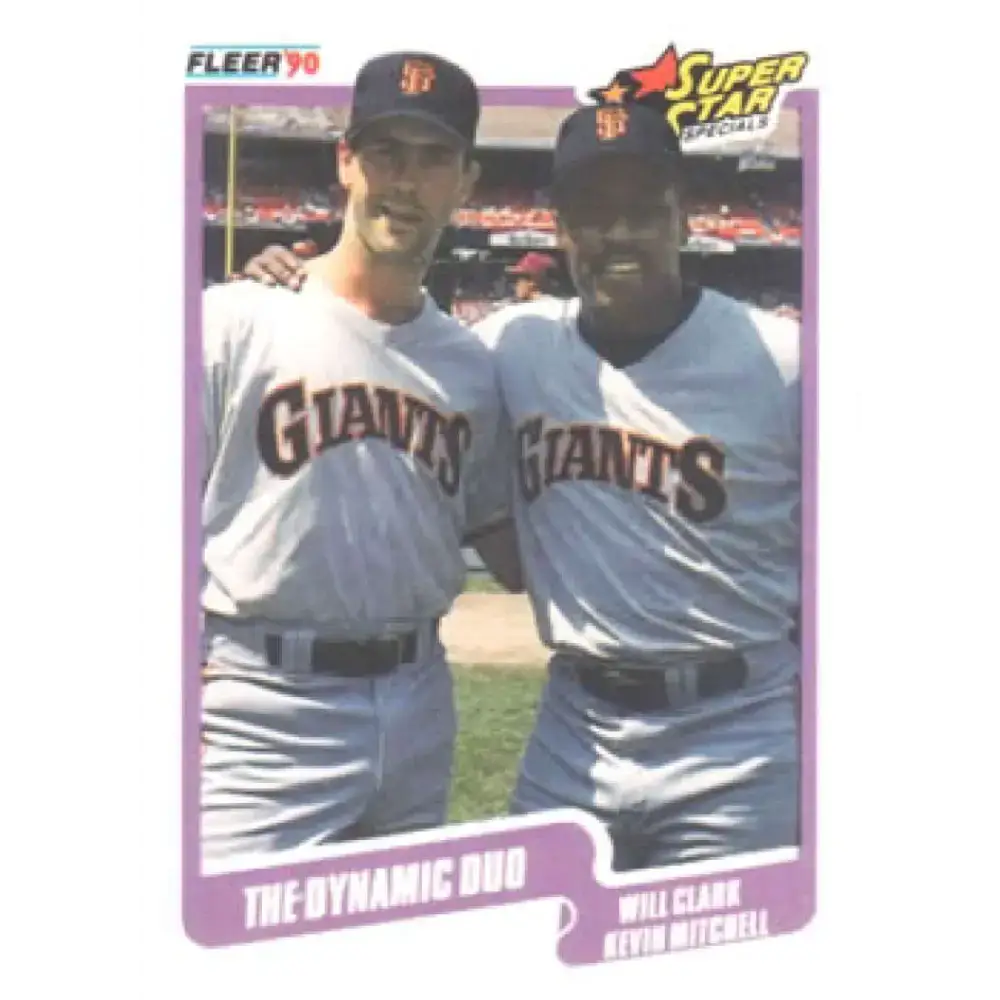 1990 Fleer #637 Will Clark/Kevin Mitchell The Dynamic Duo NM-MT San Francisco Giants Baseball Card - Baseball Card