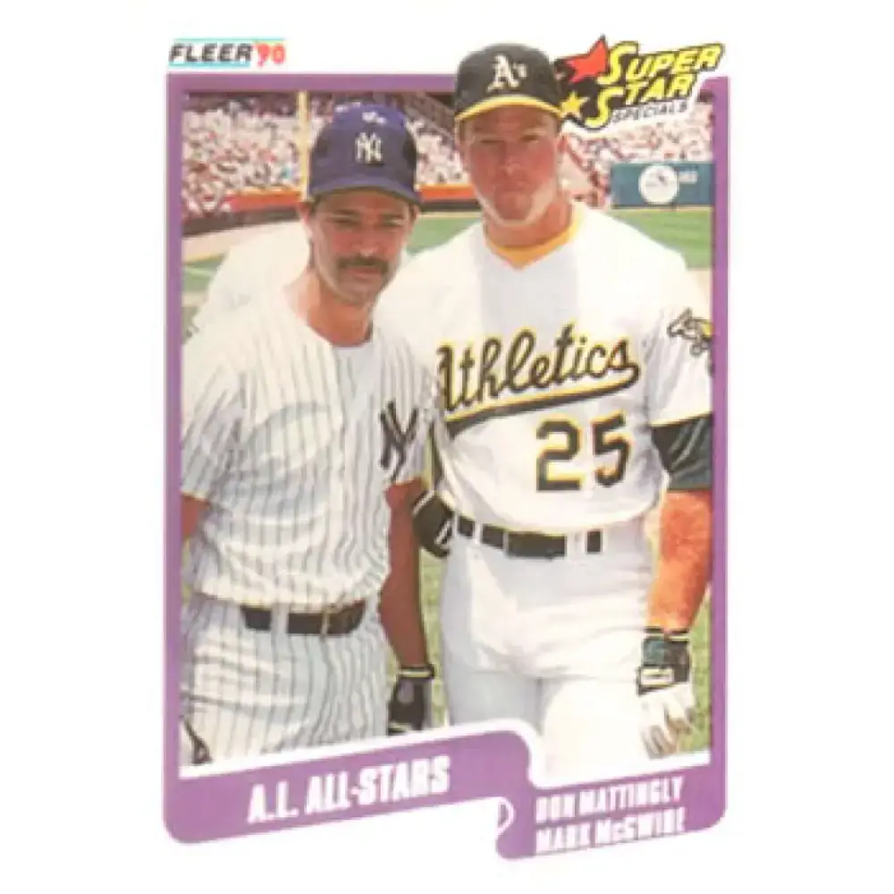 1990 Fleer #638 Don Mattingly/Mark McGwire A.L. All-Stars NM-MT New York Yankees/Oakland Athletics Baseball Card