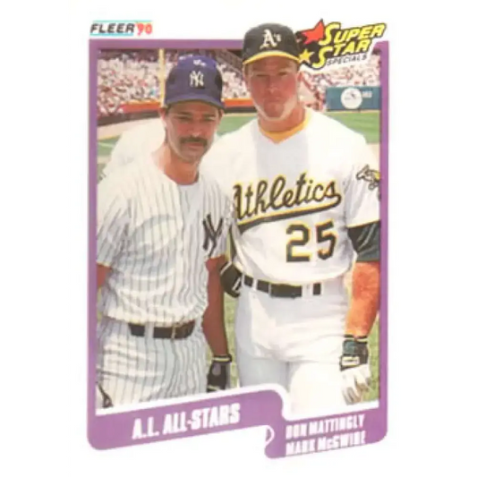1990 Fleer #638 Don Mattingly/Mark McGwire A.L. All-Stars NM-MT New York Yankees/Oakland Athletics Baseball Card