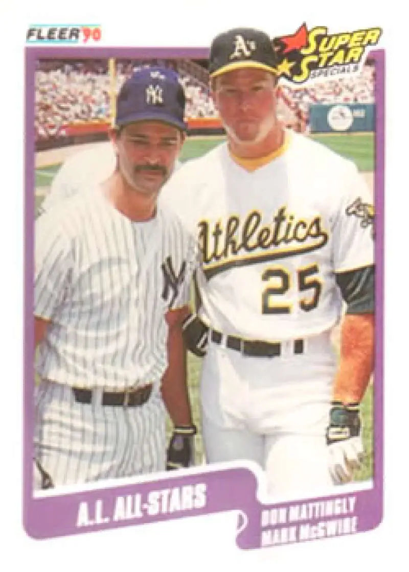 1990 Fleer #638 Don Mattingly/Mark McGwire NM-MT New York Yankees/Oakland Athletics Baseball Card - Baseball Card Single