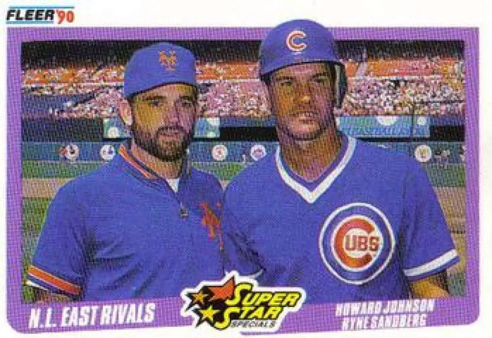 1990 Fleer #639 Howard Johnson/Ryne Sandberg NM-MT New York Mets/Chicago Cubs Baseball Card - Baseball Card Single