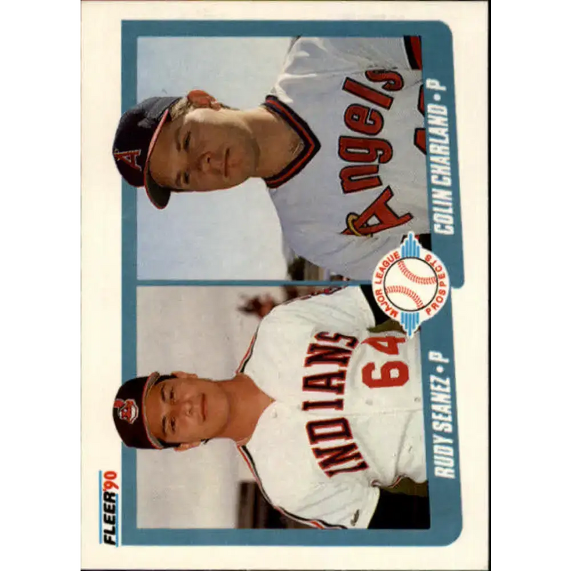 1990 Fleer #640 Rudy Seanez/Colin Charland NM-MT RC Rookie Cleveland Indians/California Angels Baseball Card - Baseball