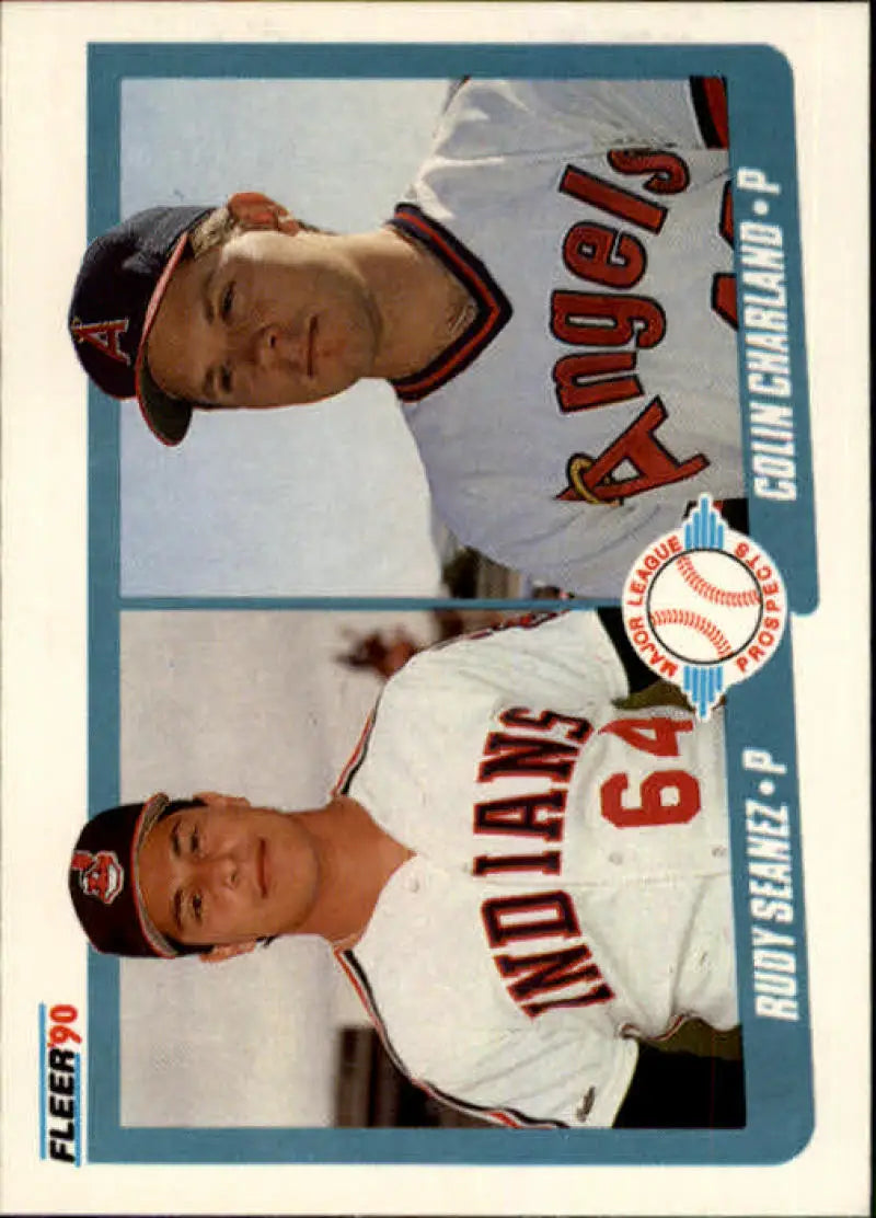 1990 Fleer #640 Rudy Seanez/Colin Charland NM-MT RC Rookie Cleveland Indians/California Angels Baseball Card
