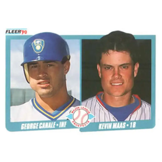 1990 Fleer #641 George Canale/Kevin Maas NM-MT RC Rookie Milwaukee Brewers/New York Yankees Baseball Card - Baseball