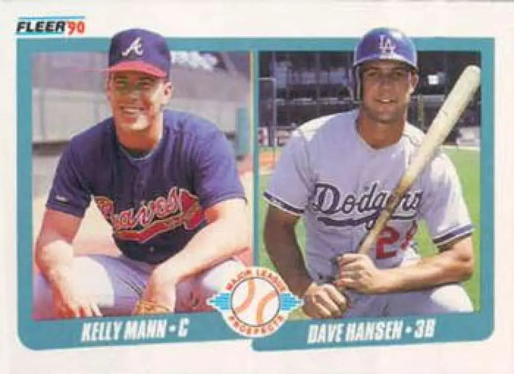 1990 Fleer #642 Kelly Mann/Dave Hansen NM-MT RC Rookie Atlanta Braves/Los Angeles Dodgers Baseball Card