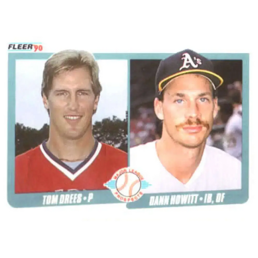 1990 Fleer #644 Tom Drees/Dann Howitt NM-MT RC Rookie Chicago White Sox/Oakland Athletics Baseball Card - Baseball Card