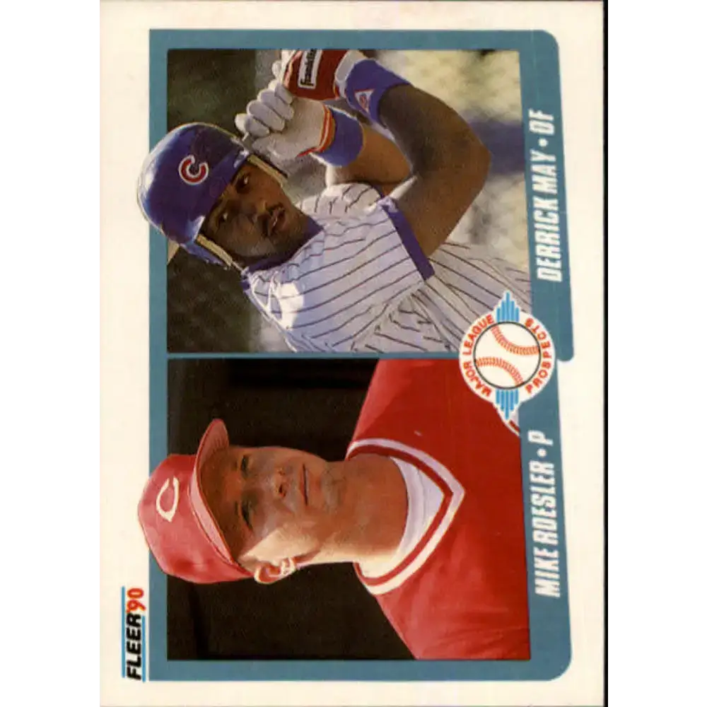 1990 Fleer #645 Mike Roesler/Derrick May NM-MT RC Rookie Cincinnati Reds/Chicago Cubs Baseball Card - Baseball Card