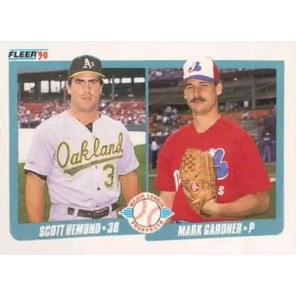 1990 Fleer #646 Scott Hemond/Mark Gardner NM-MT RC Rookie Oakland Athletics/Montreal Expos Baseball Card - Baseball