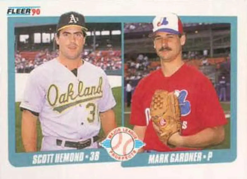 1990 Fleer #646 Scott Hemond/Mark Gardner NM-MT RC Rookie Oakland Athletics/Montreal Expos Baseball Card - Baseball