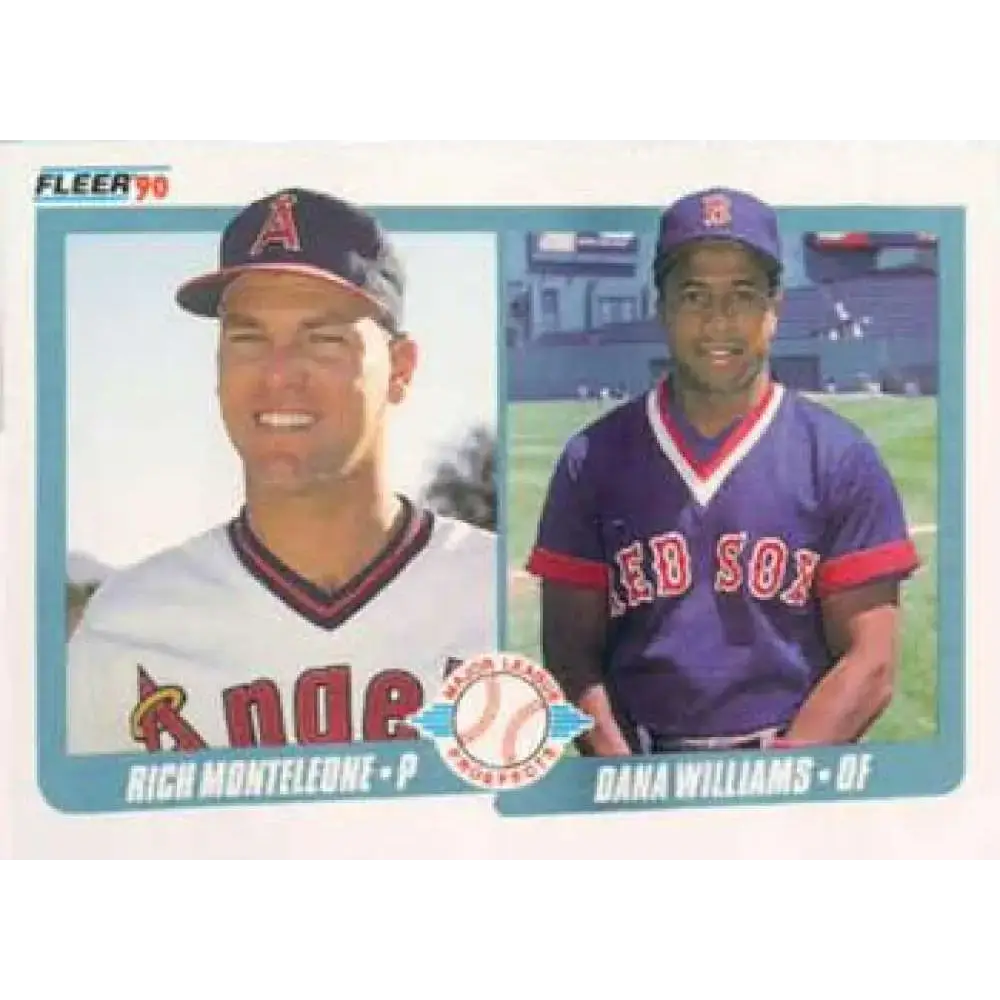 1990 Fleer #648 Rich Monteleone/Dana Williams NM-MT RC Rookie California Angels/Boston Red Sox Baseball Card - Baseball