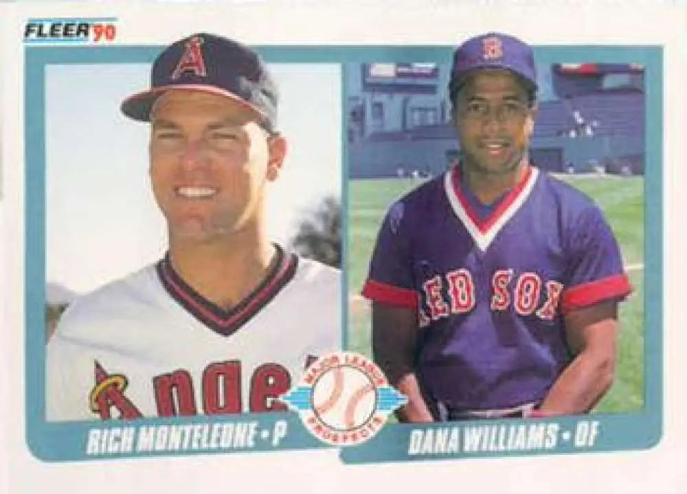1990 Fleer #648 Rich Monteleone/Dana Williams NM-MT RC Rookie California Angels/Boston Red Sox Baseball Card - Baseball