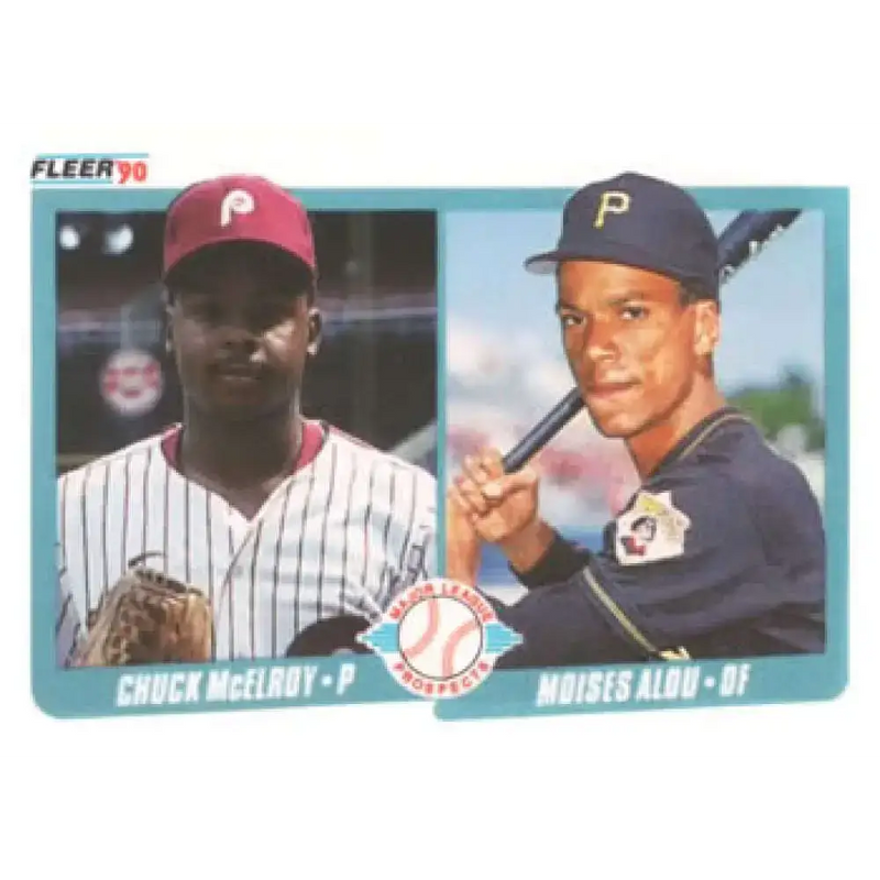 1990 Fleer #650 Chuck McElroy/Moises Alou NM-MT RC Rookie Pittsburgh Pirates/Philadelphia Phillies Baseball Card