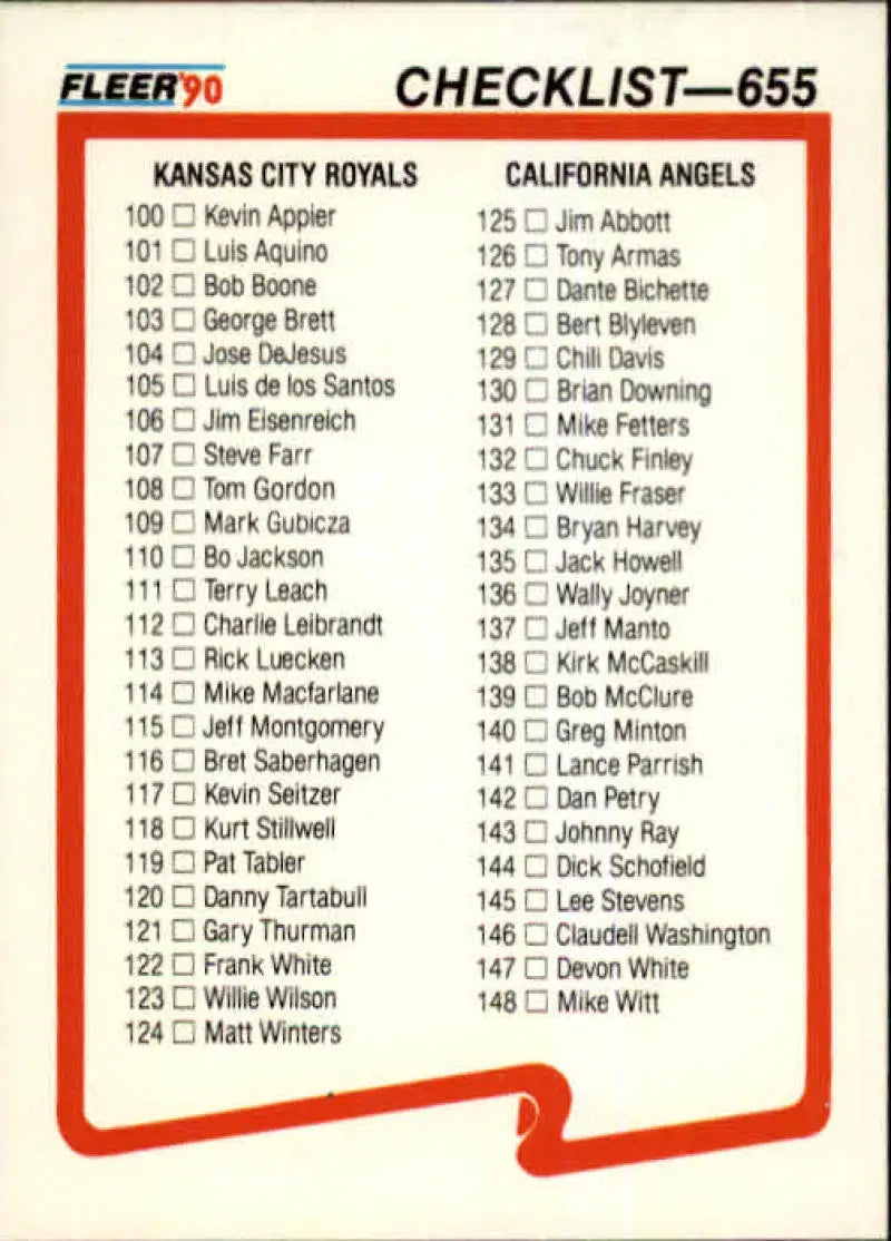 1990 Fleer #655 Royals/Angels-Padres/Orioles NM-MT Kansas City Royals/California Angels/San Diego Padres/Baltimore