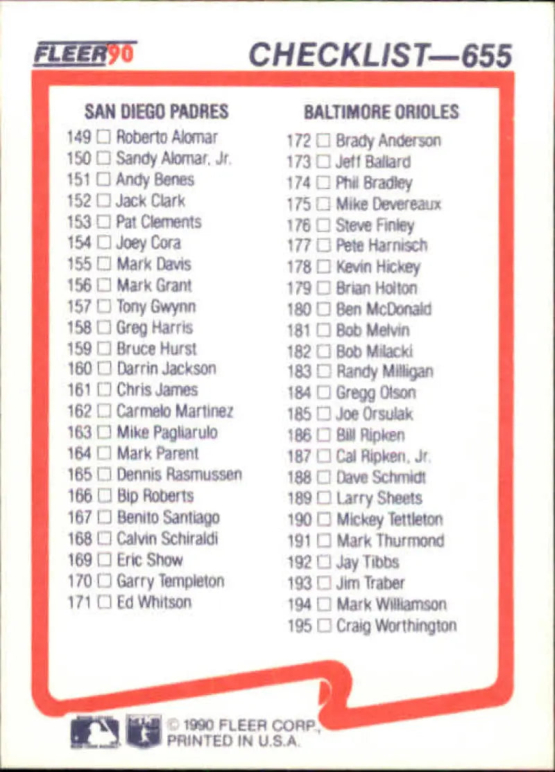1990 Fleer #655 Royals/Angels-Padres/Orioles NM-MT Kansas City Royals/California Angels/San Diego Padres/Baltimore