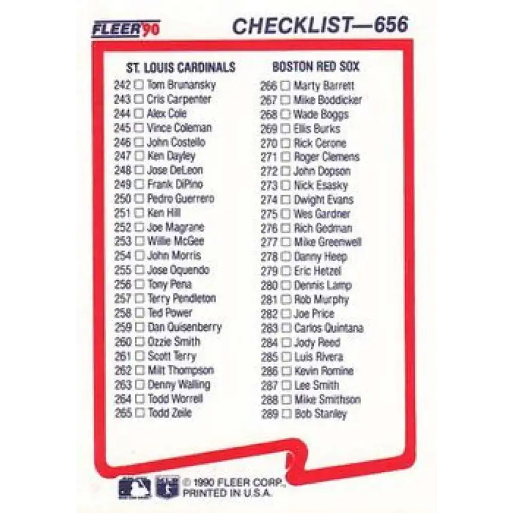 1990 Fleer #656 Mets/Astros-Cards/Red Sox CL NM-MT New York Mets/Houston Astros/St. Louis Cardinals/Boston Red Sox