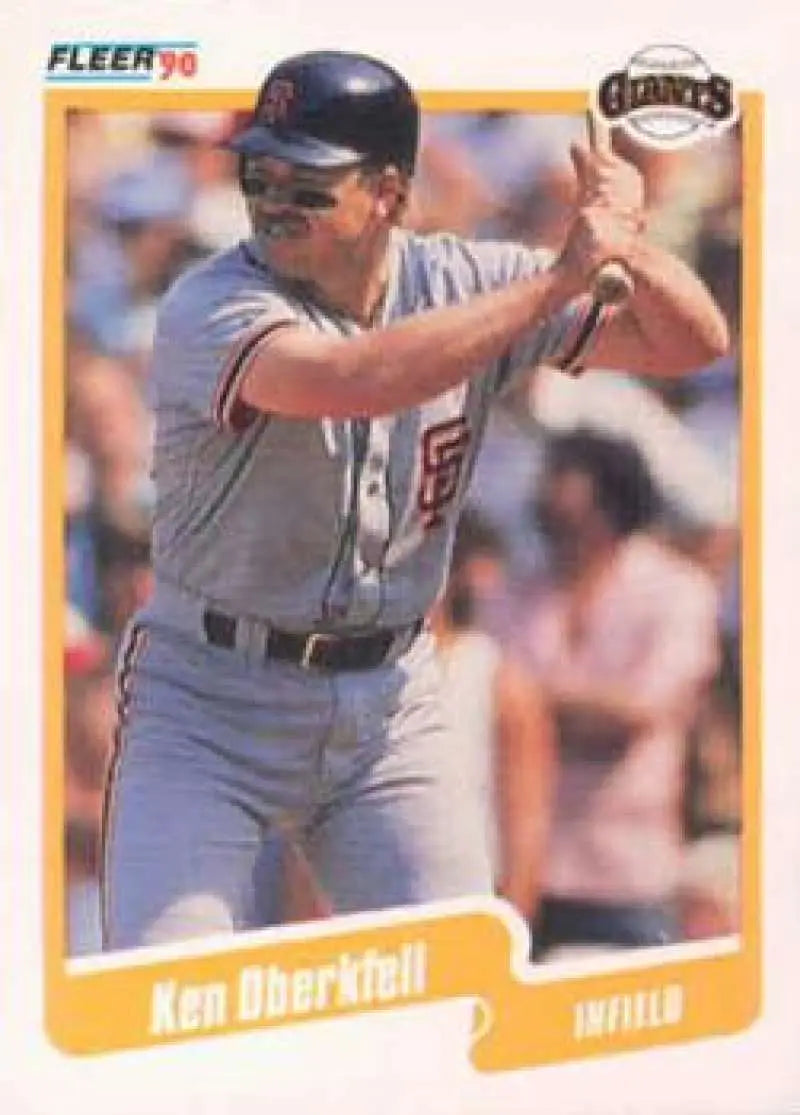 1990 Fleer #67 Ken Oberkfell NM-MT San Francisco Giants Baseball Card - Baseball Card Single