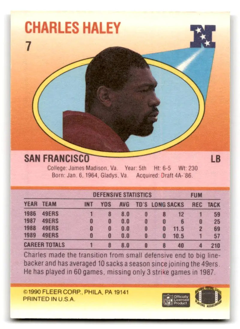 1990 Fleer #7 Charles Haley - Football Card Single