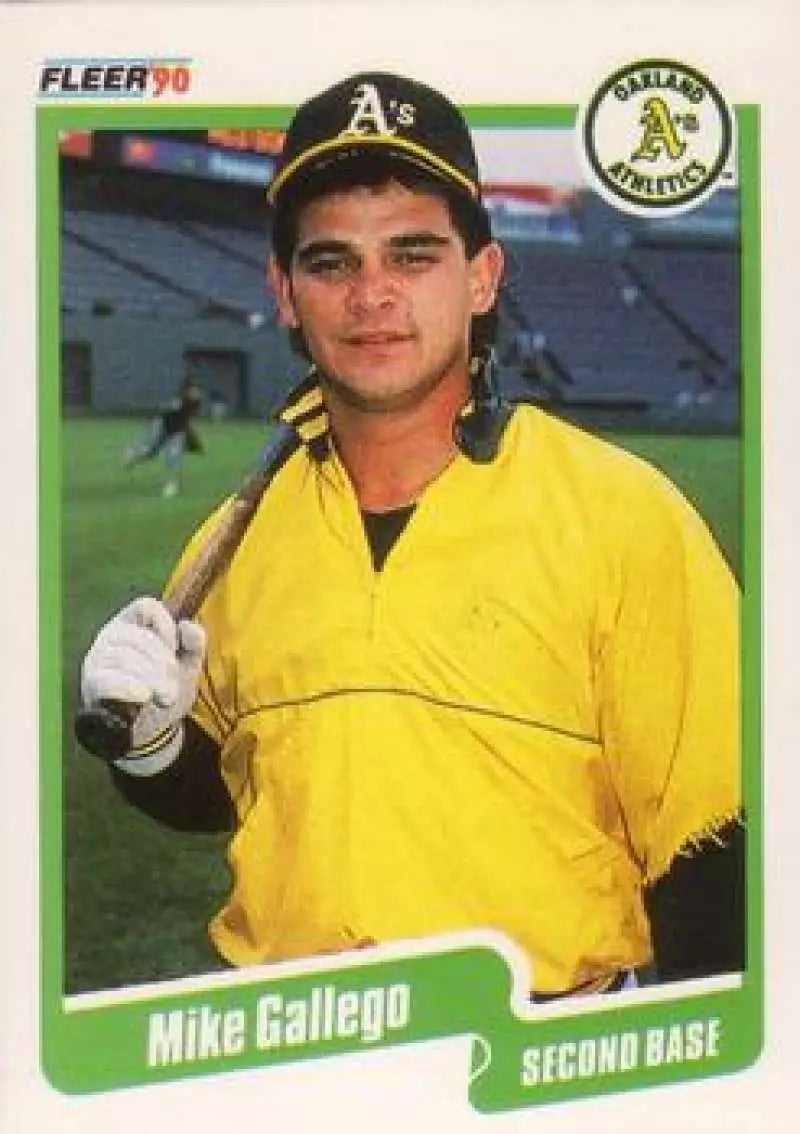 1990 Fleer #7 Mike Gallego NM-MT Oakland Athletics Baseball Card - Baseball Card Single