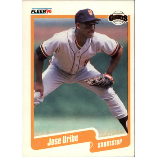1990 Fleer #74 Jose Uribe NM-MT San Francisco Giants Baseball Card - Baseball Card Single
