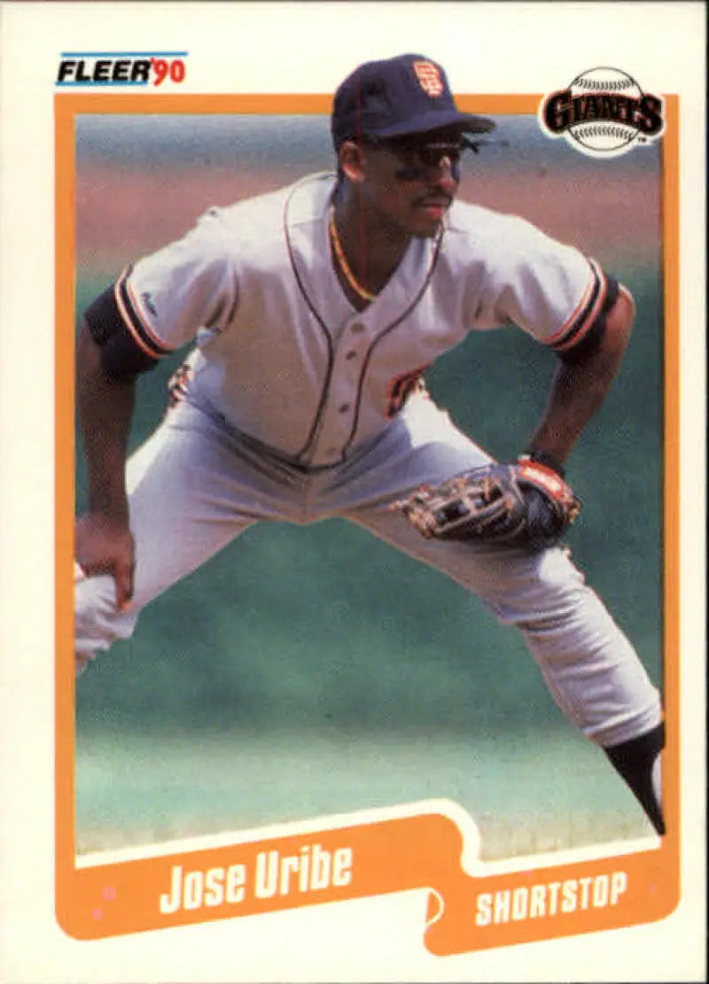 1990 Fleer #74 Jose Uribe NM-MT San Francisco Giants Baseball Card - Baseball Card Single