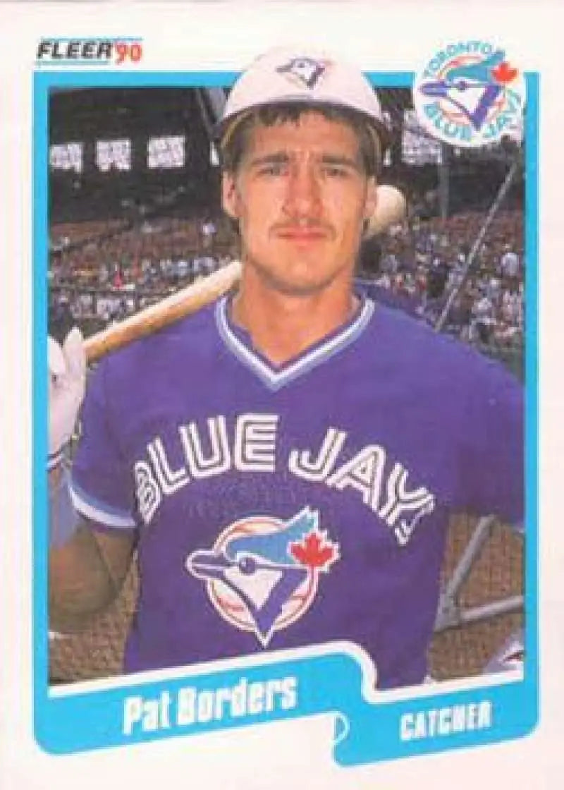 1990 Fleer #77 Pat Borders NM-MT Toronto Blue Jays Baseball Card - Baseball Card Single