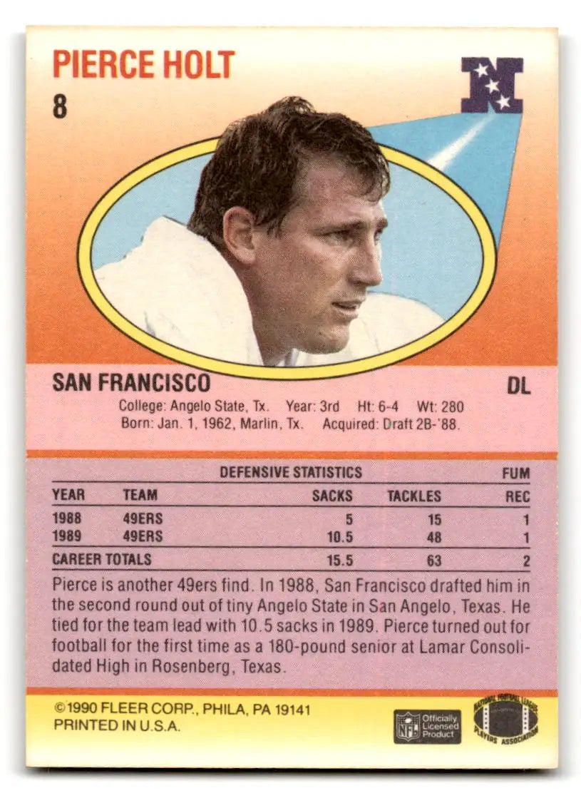 1990 Fleer #8 Pierce Holt - Football Card Single