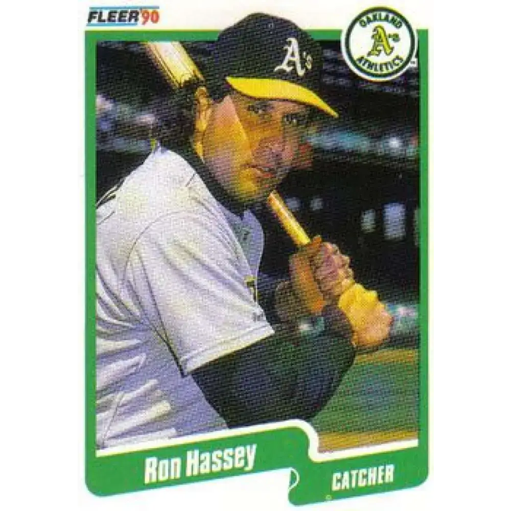 1990 Fleer #8 Ron Hassey NM-MT Oakland Athletics Baseball Card - Baseball Card Single