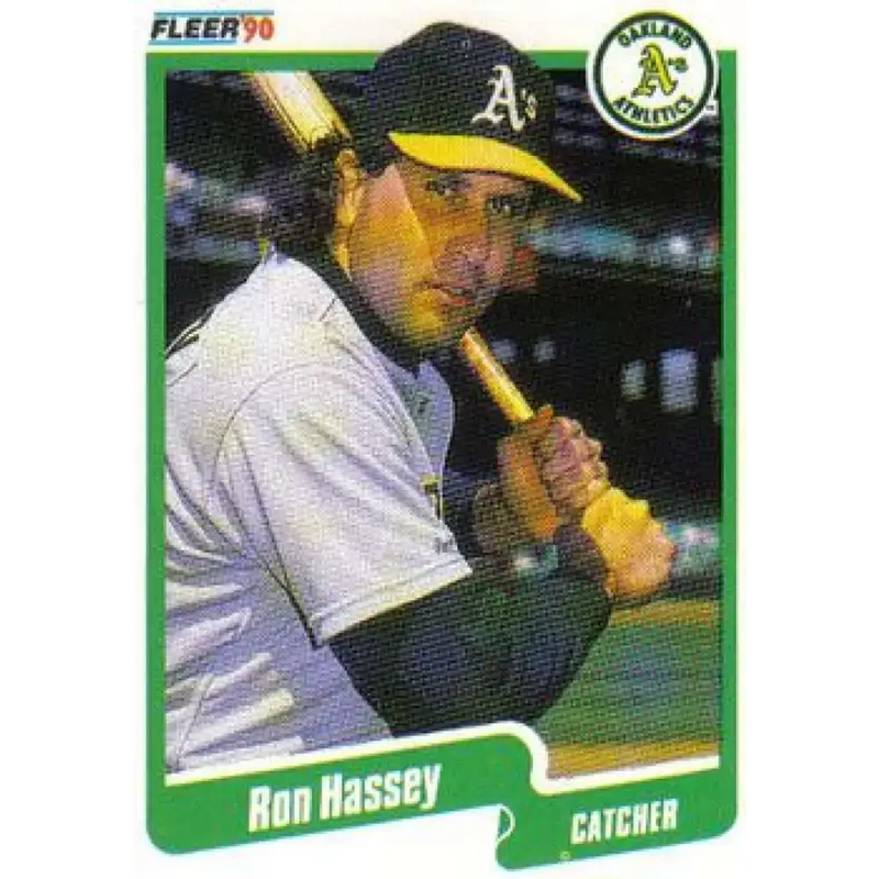 1990 Fleer #8 Ron Hassey NM-MT Oakland Athletics Baseball Card - Baseball Card Single