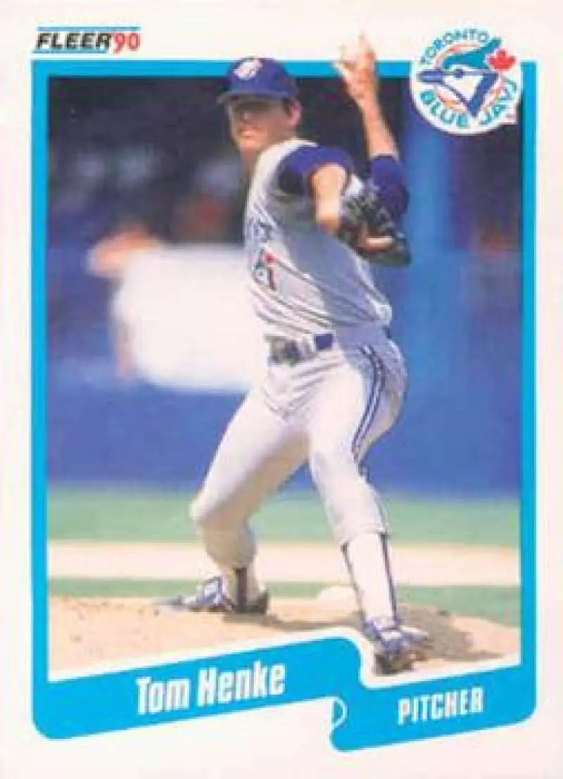 1990 Fleer #84 Tom Henke NM-MT Toronto Blue Jays Baseball Card - Baseball Card Single