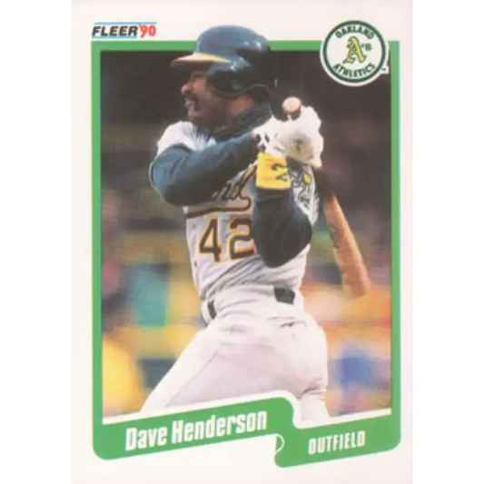 1990 Fleer #9 Dave Henderson NM-MT Oakland Athletics Baseball Card - Baseball Card Single
