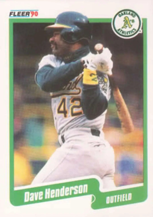 1990 Fleer #9 Dave Henderson NM-MT Oakland Athletics Baseball Card