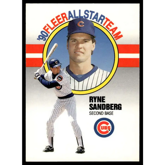 1990 Fleer #9 Ryne Sandberg EX Chicago Cubs Baseball Card - Baseball Card Single