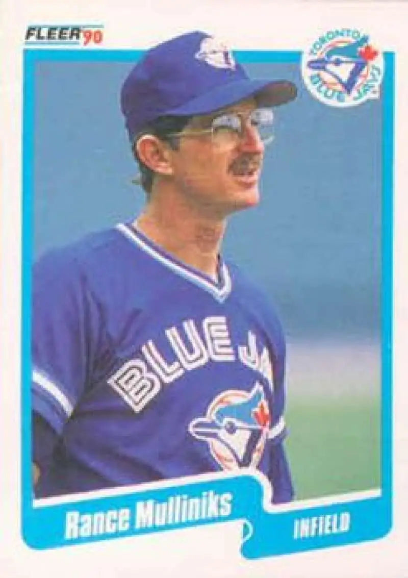 1990 Fleer #91 Rance Mulliniks NM-MT Toronto Blue Jays Baseball Card - Baseball Card Single