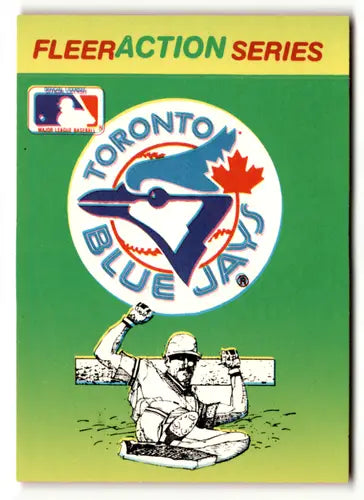 Fleer Action Series Toronto Blue Jays baseball card from 1990 Fleer Action Series Team Stickers