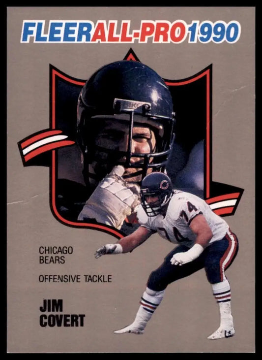 1990 Fleer All Pro Jim Covert #7 Chicago Bears Football Card NFL Sports - Football Card Single