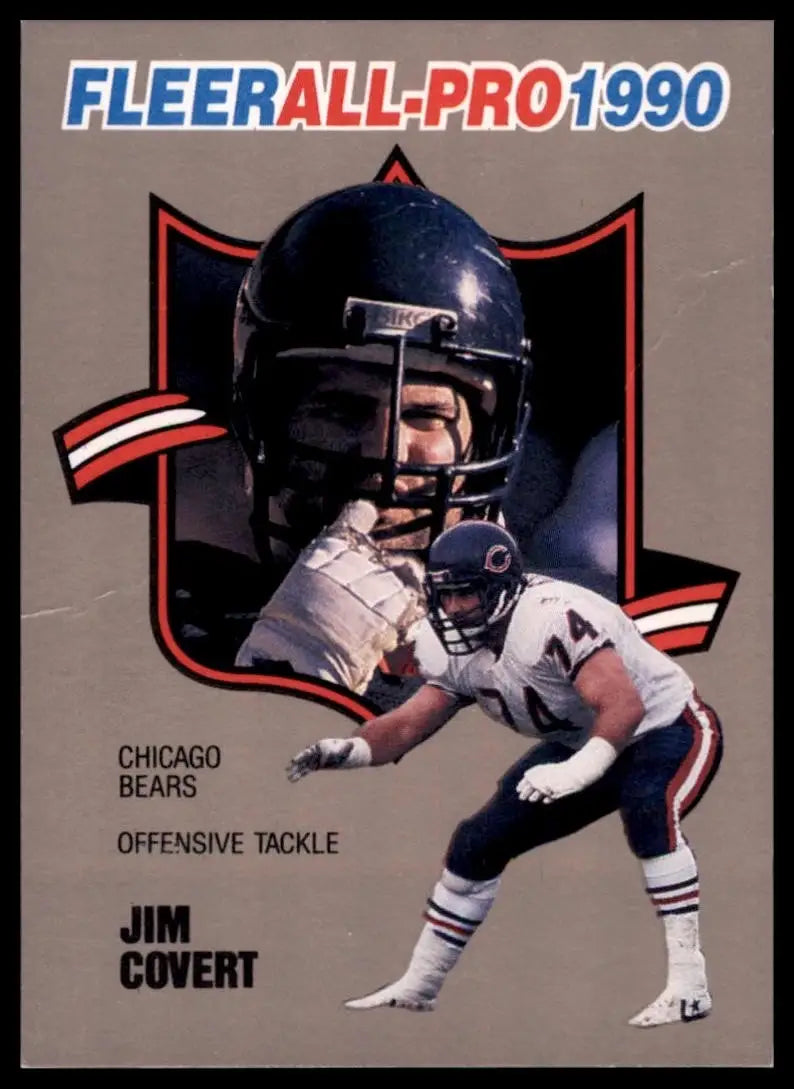 1990 Fleer All Pro Jim Covert #7 Chicago Bears Football Card NFL Sports - Football Card Single