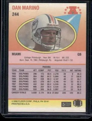 1990 Fleer Dan Marino #244 Football - Football Card Single