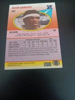 1990 Fleer - Deion Sanders #382. Atlanta Falcons. NRMT+